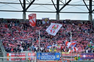 Wenigstens ein Highlight an einem gebrauchten Tag - Der Auswärtssupport der Fans von RB Leipzig beim letzten Spiel in Ingolstadt | GEPA Pictures - Florian Ertl
