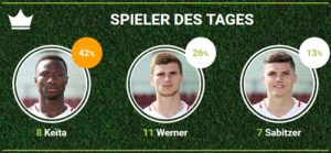 RB-Spieler des 18.Spieltags gegen die TSG 1899 Hoffenheim bei fan-arena.com